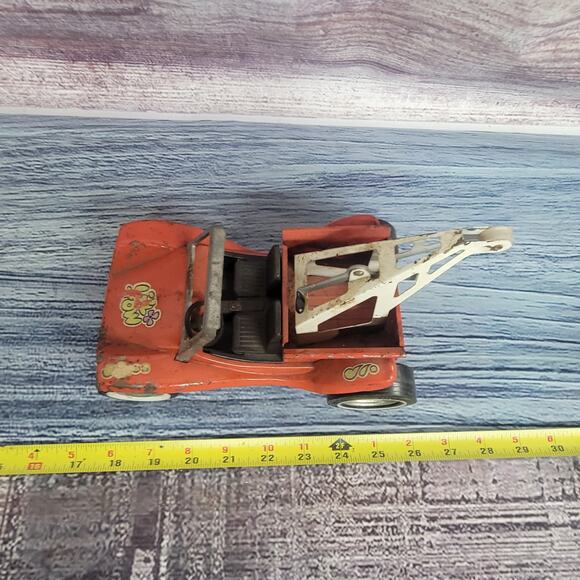 Vintage Nylint Pressed dune buggy wrecker red/white - Picture 2 of 10
